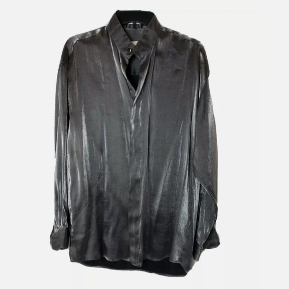 Men's Elliott Button-Down Collarless Dress Shirt-S - Picture 1 of 11